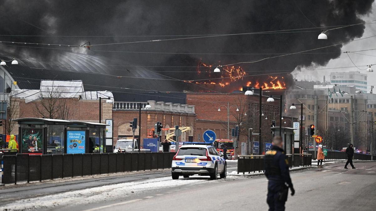 Incendio en un parque de atracciones de Gotemburgo, Suecia.