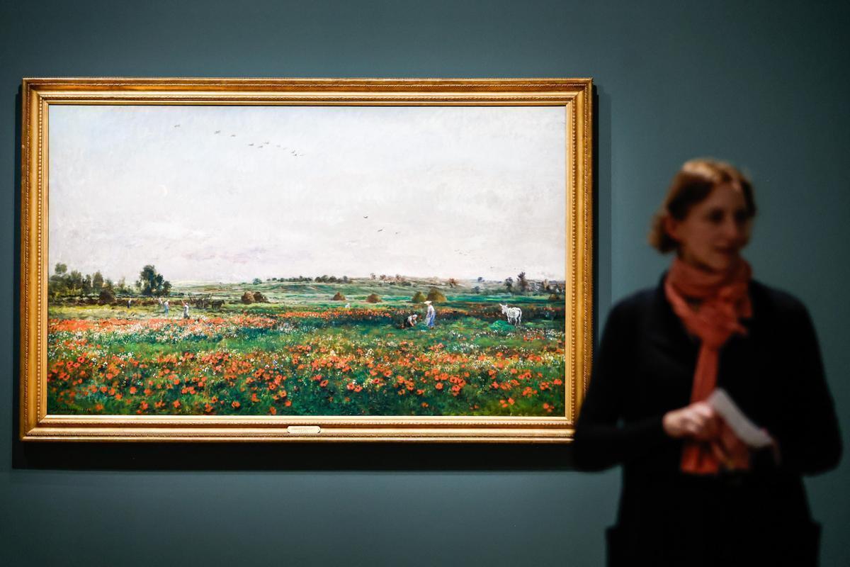 'Fields in the Month of June' de Charles Francois Daubigny, en la exposición impresionista. (Francia).