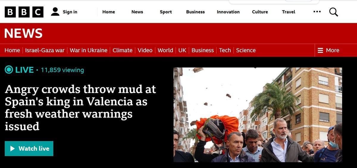 La BBC también recoge la tensión vivida en su edición digital.