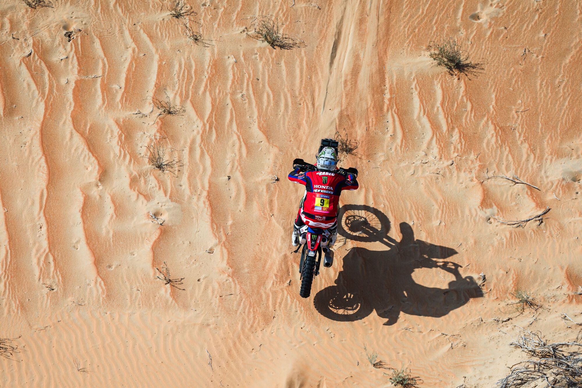 09 BRABEC Ricky (usa), Honda, Monster Energy Honda HRC, FIM W2RC, Motul, RallyGP, action during the Stage 10 of the Dakar 2025 on January 15, 2025 between Haradh and Subaytah, Saudi Arabia - Photo Florent Gooden / DPPI AFP7 15/01/2025 ONLY FOR USE IN SPAIN. FLORENT GOODEN / DPPI Media / AFP7 / Europa Press;Auto;DAKAR;Motorsport;rally;RALLY-RAID;SAUDI ARABIA;DAKAR 2025 - STAGE 10;
