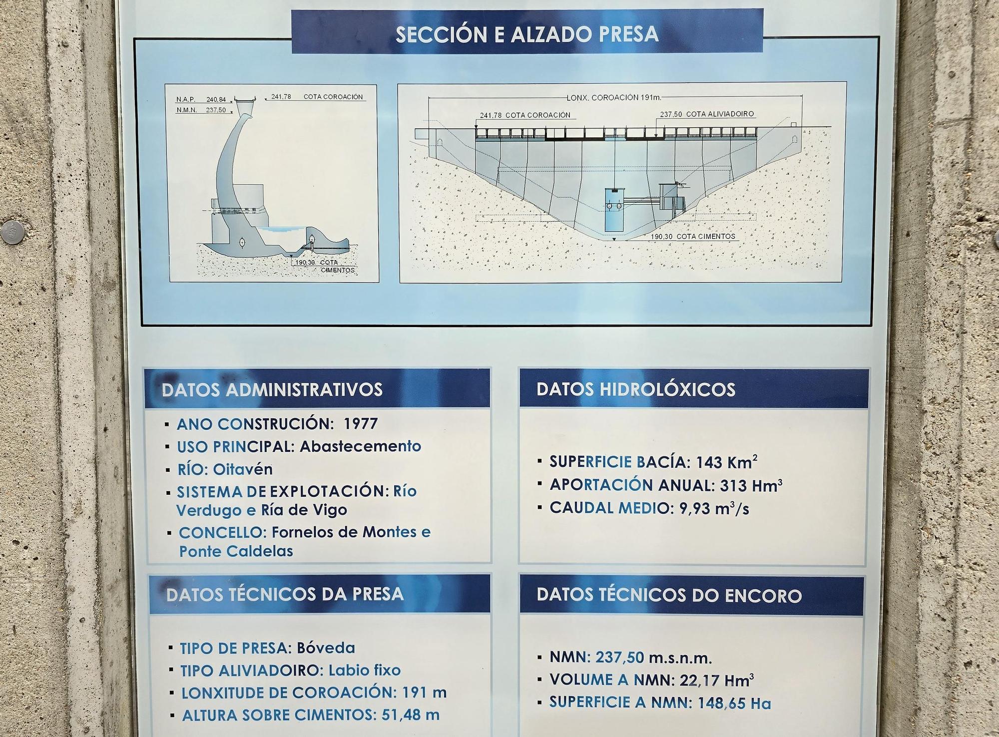 El embalse de Eiras lleno hasta su límite