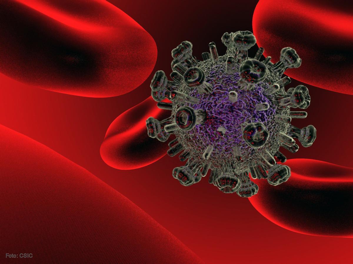 Archivo - Image de archivo de una recreación del virus del VIH.