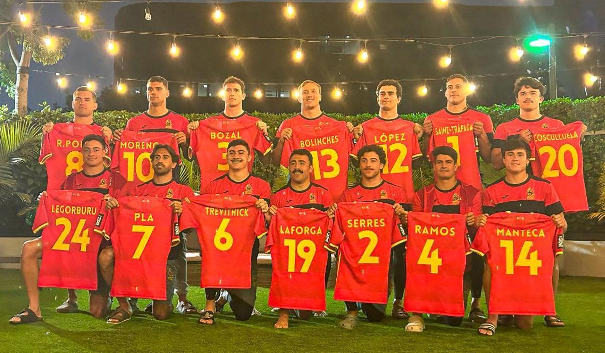Los jugadores de la selección espñaola de rugby 7 que se han metido en la final de las Series Mundiales en Los Ángeles