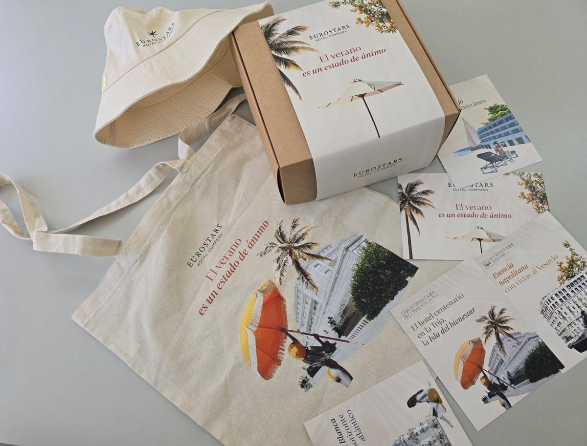 Material promocional de Eurostars, con el Gran Hotel La Toja en un lugar destacado.