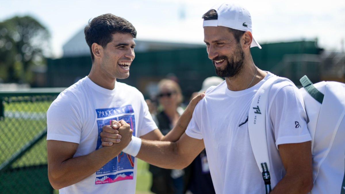 Alcaraz y Djokovic en Wimbledon