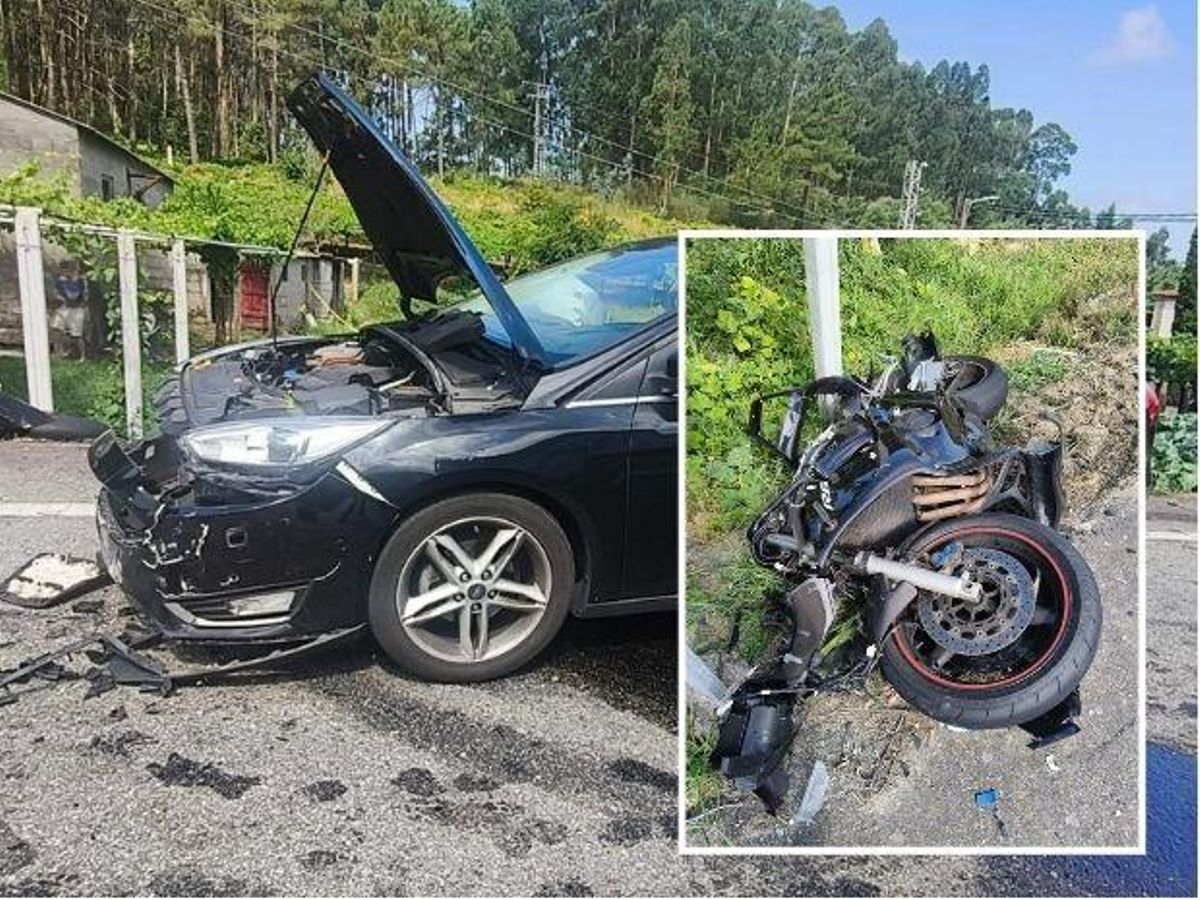 El coche y la moto afectados