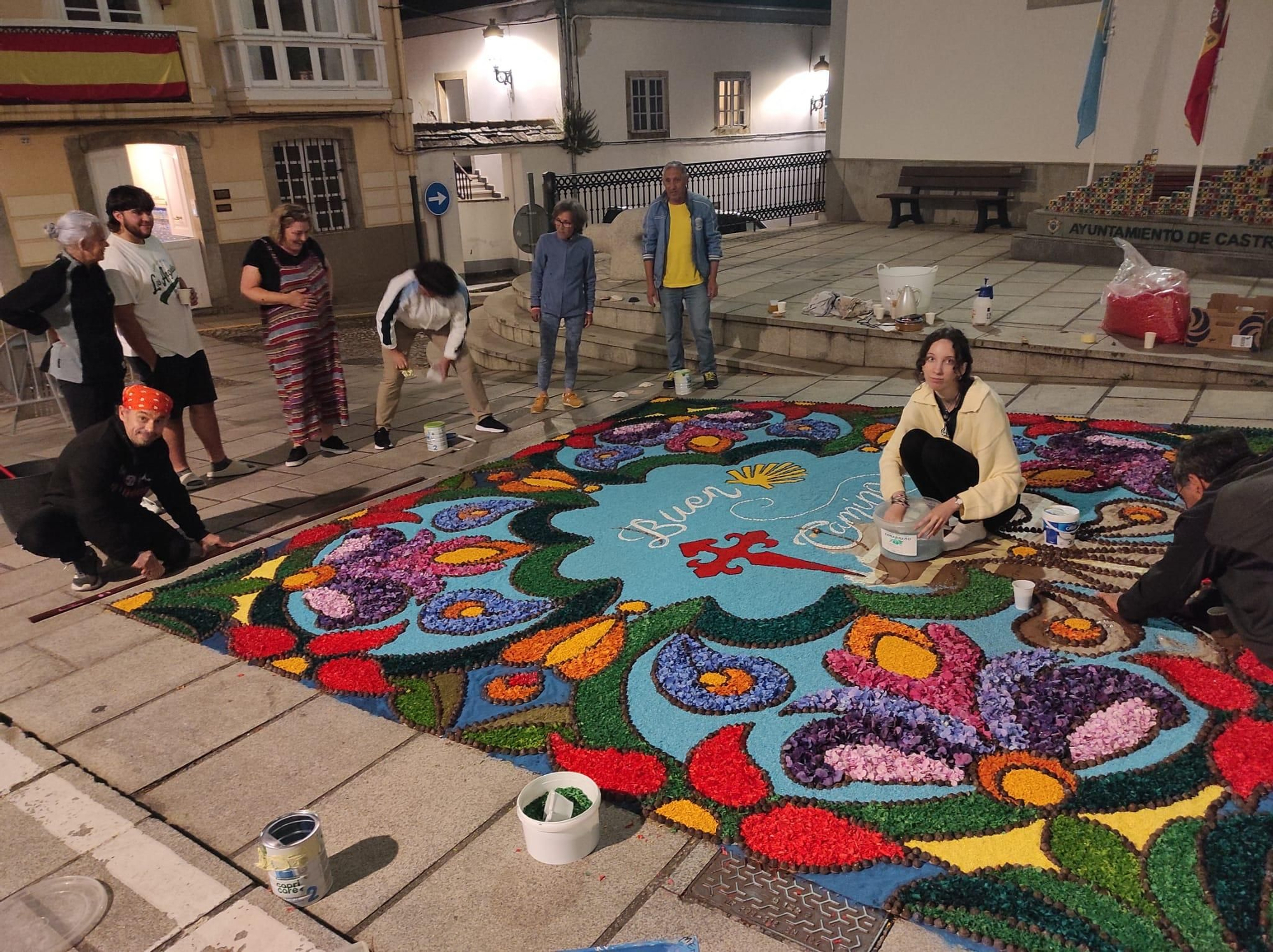 El Colectivo Independiente Alfombrista de Bueu en Castropol (Asturias)