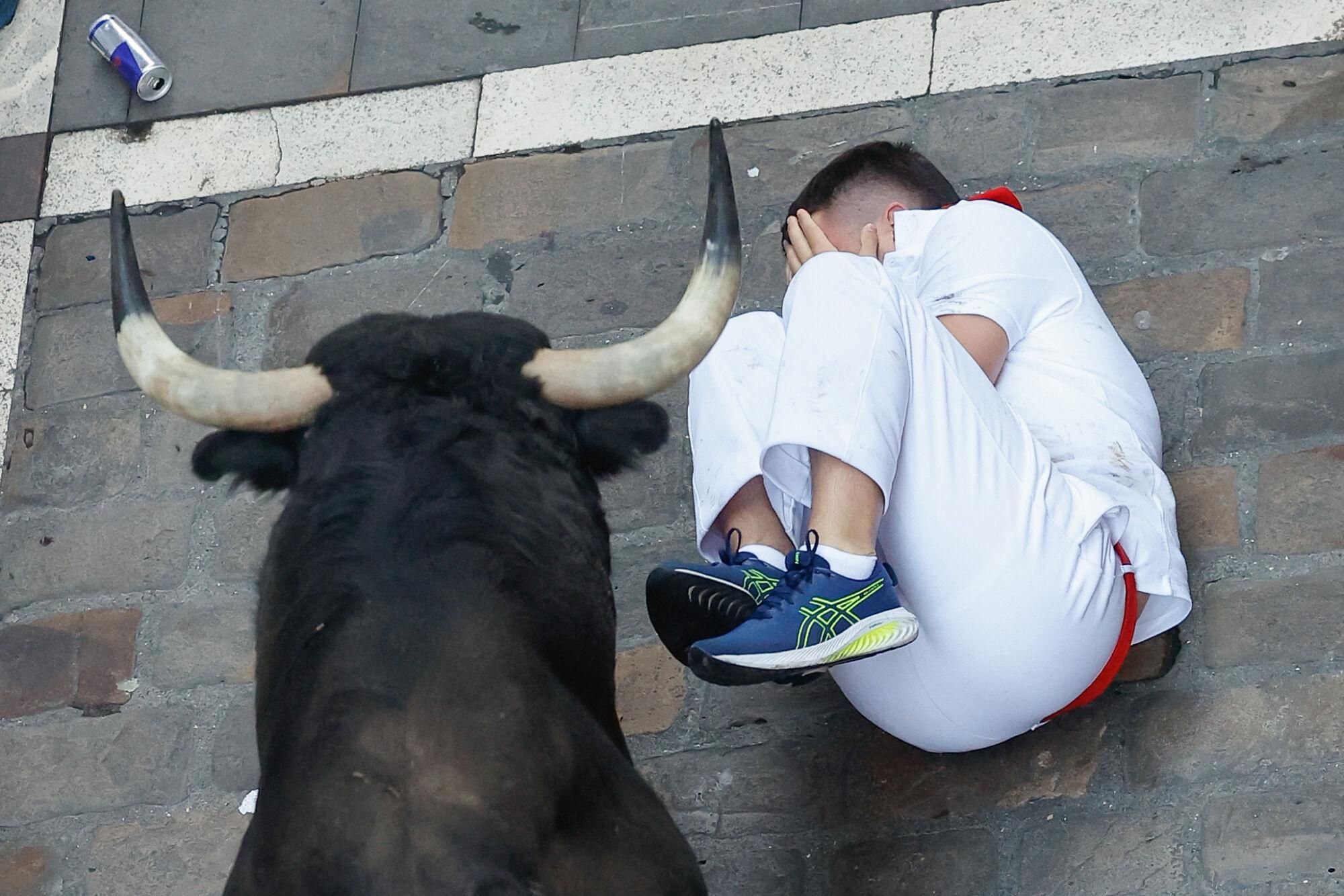 Cuarto encierro de los Sanfermines 2025, en imágenes.