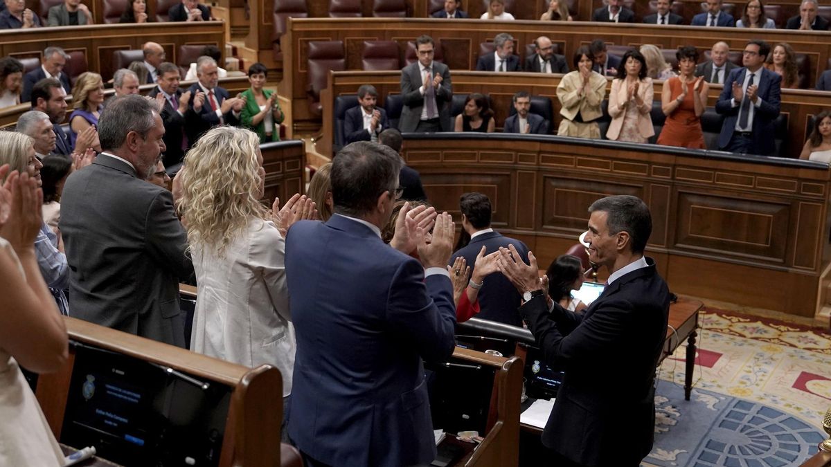 Una imagen de la comparecencia de Pedro Sánchez en el Congreso.