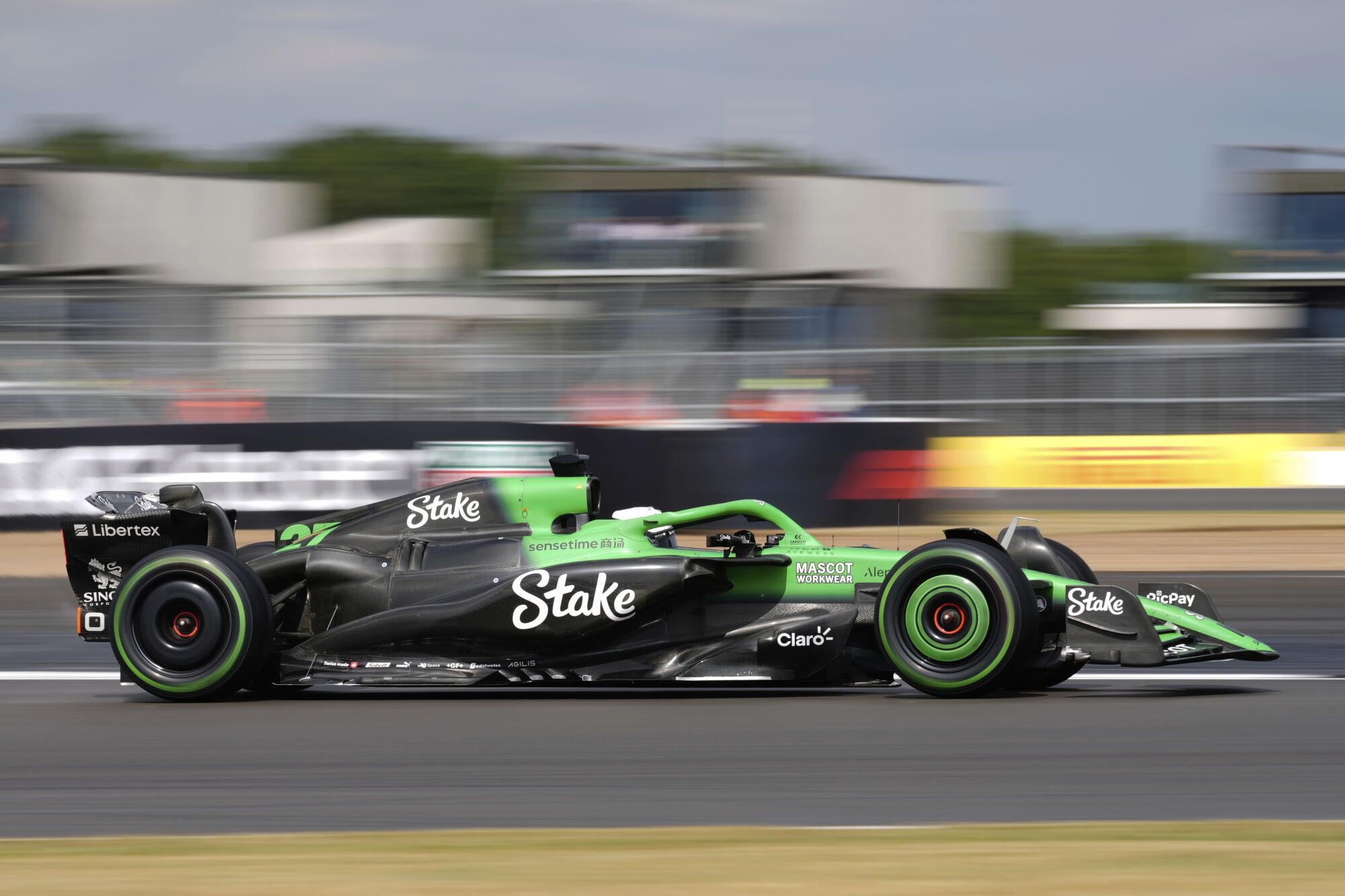 Kick Sauber driver Nico Hulkenberg of Germany steers his car during the British Formula One Grand Prix race at the Silverstone racetrack in Silverstone, England, Sunday, July 6, 2025. (AP Photo/Darko Bandic)